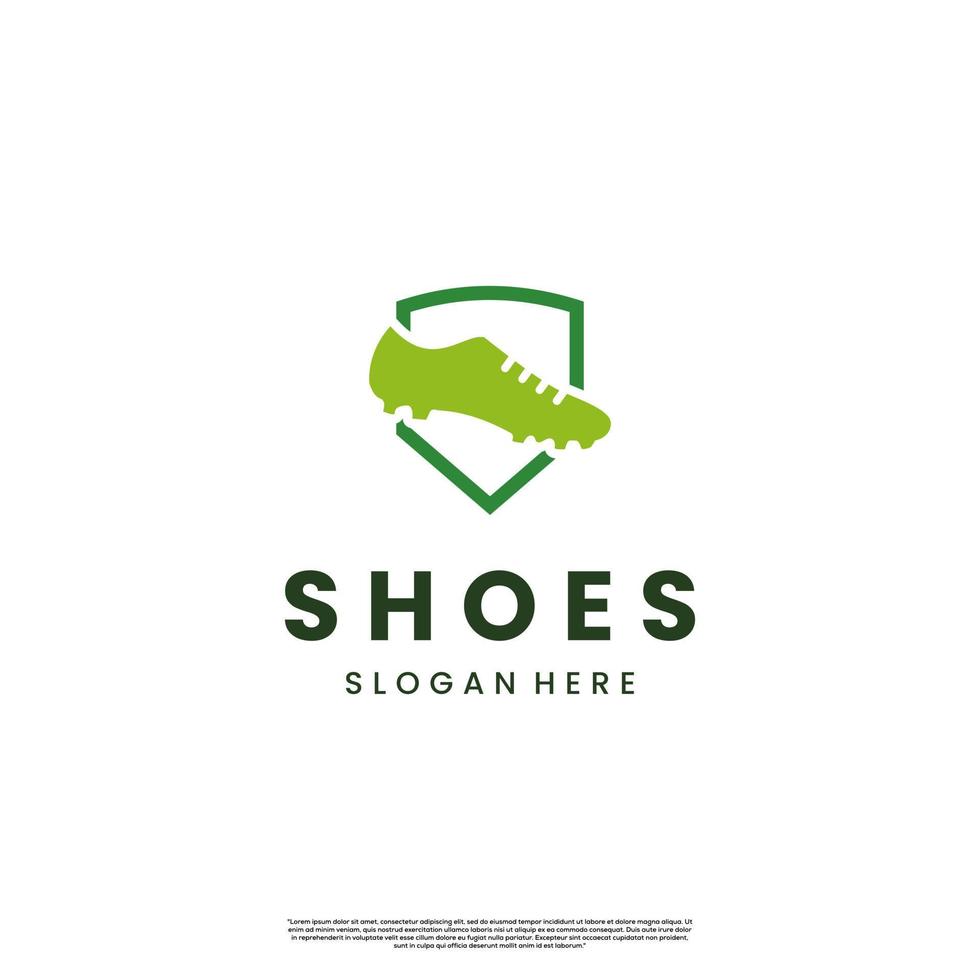 iconisch schoen logo ontwerp modern concept icoon sjabloon. schoenen met schild logo vector