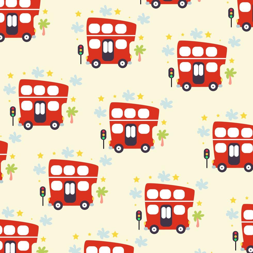 naadloos patroon met schattig bus. perfect voor kinderen kleren ontwerp en behang vector