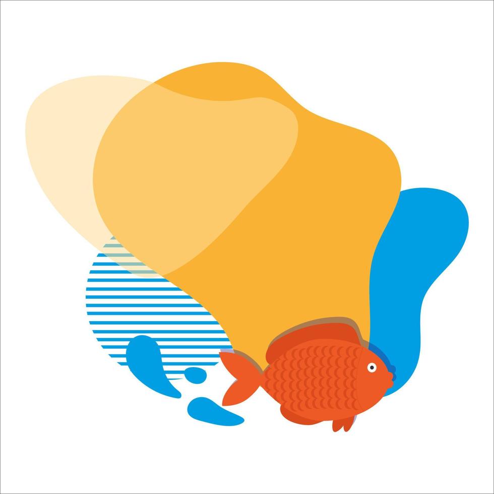 een sjabloon met een rood vis in een modern stijl Aan een rood achtergrond vector