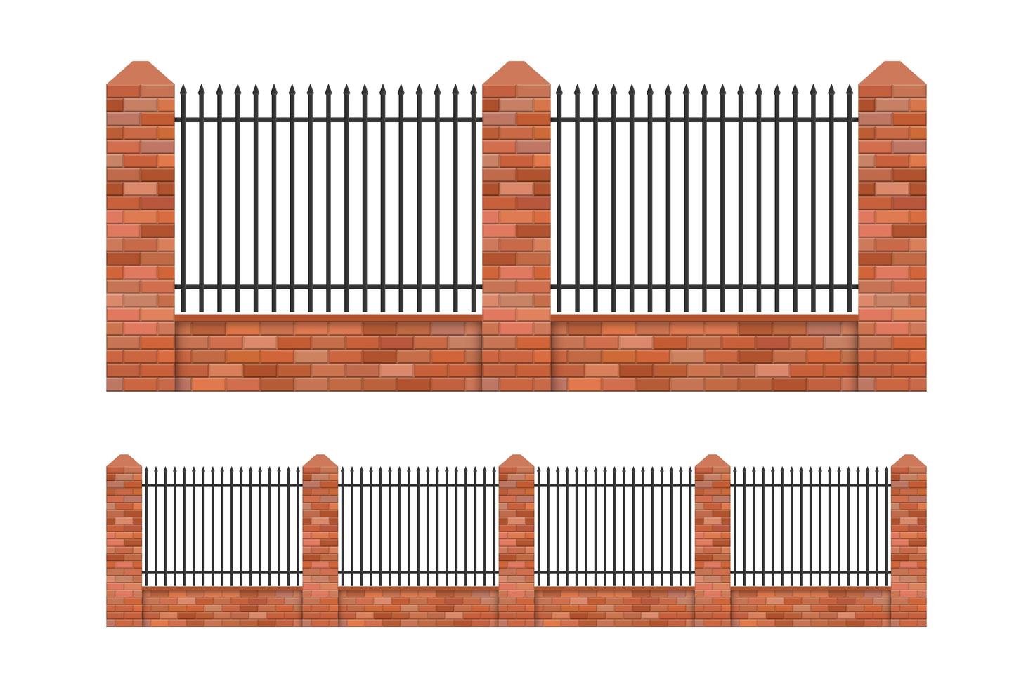 bakstenen en stalen hekken vector
