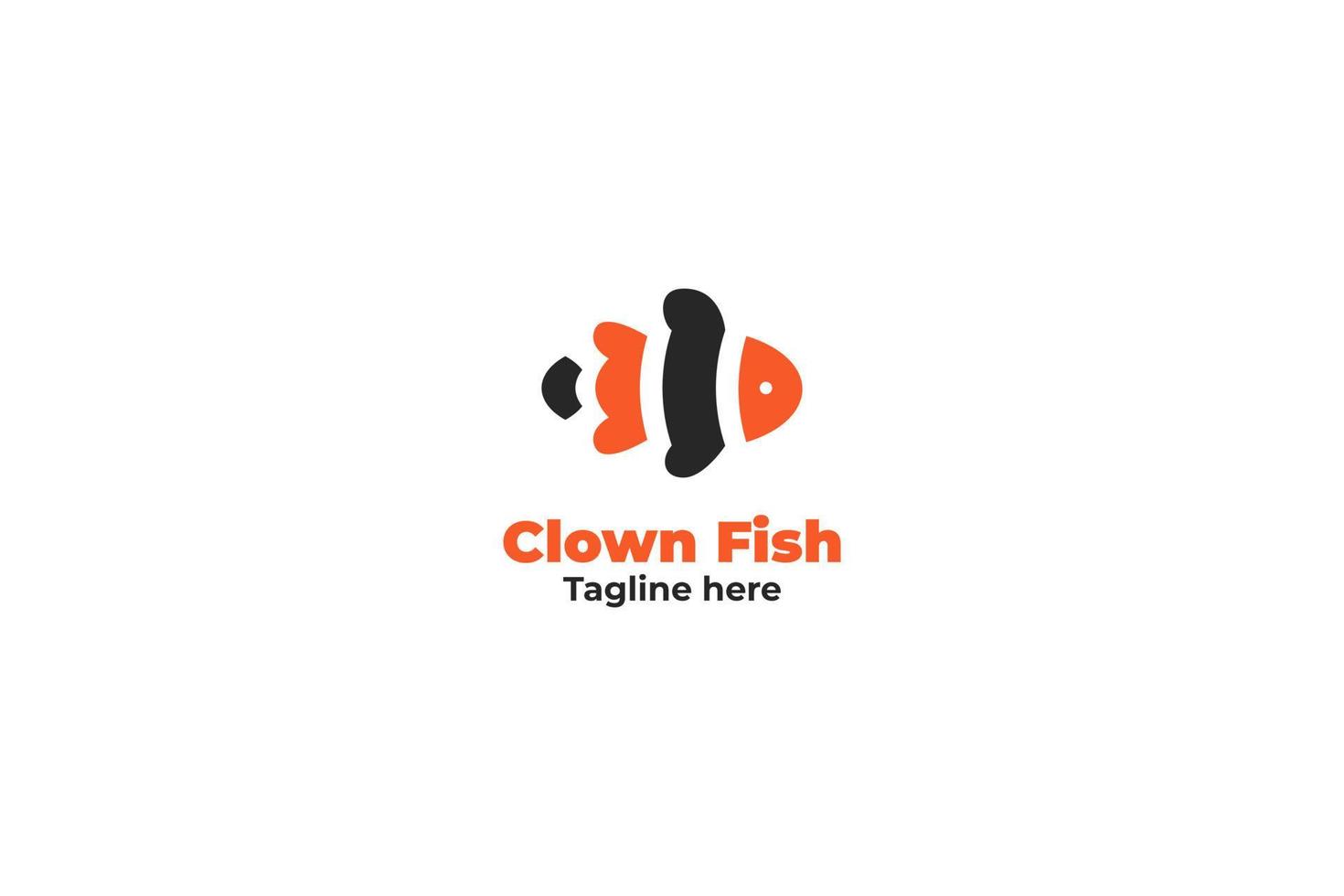 minimalistische clown vis logo ontwerp vector illustratie