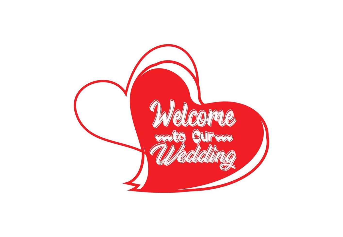 Welkom naar onze bruiloft t overhemd en sticker ontwerp sjabloon vector