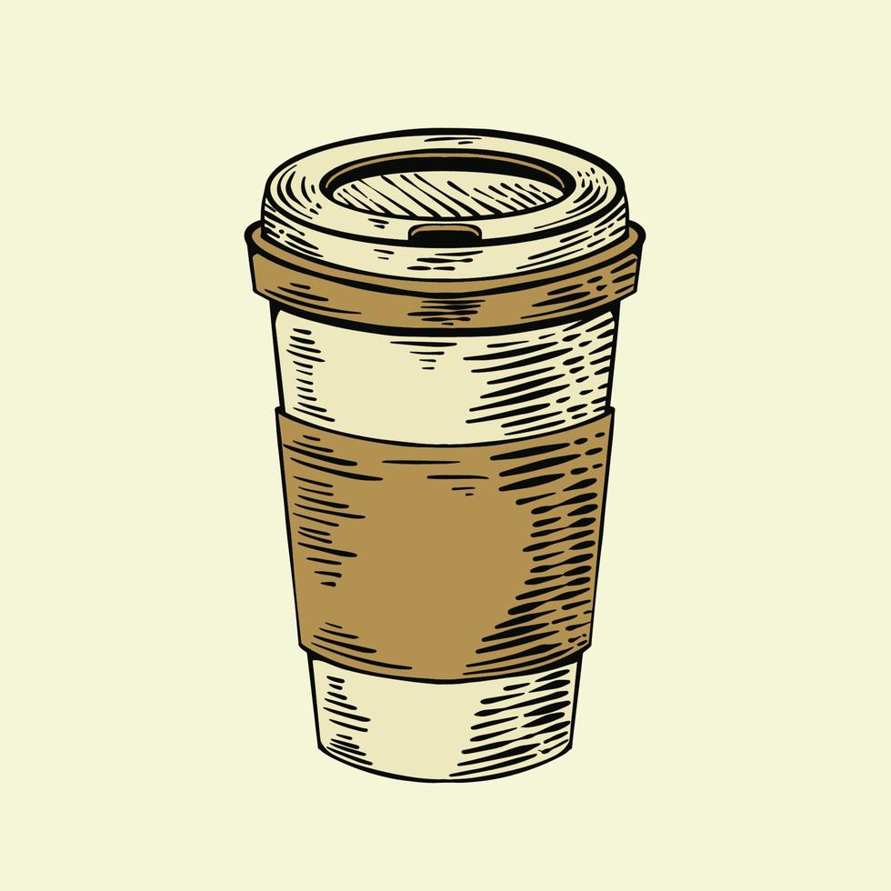 wijnoogst koffie kop illustratie vector