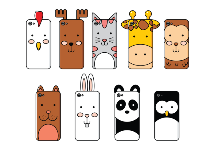 Telefoon Geval Cartoon Dieren vector