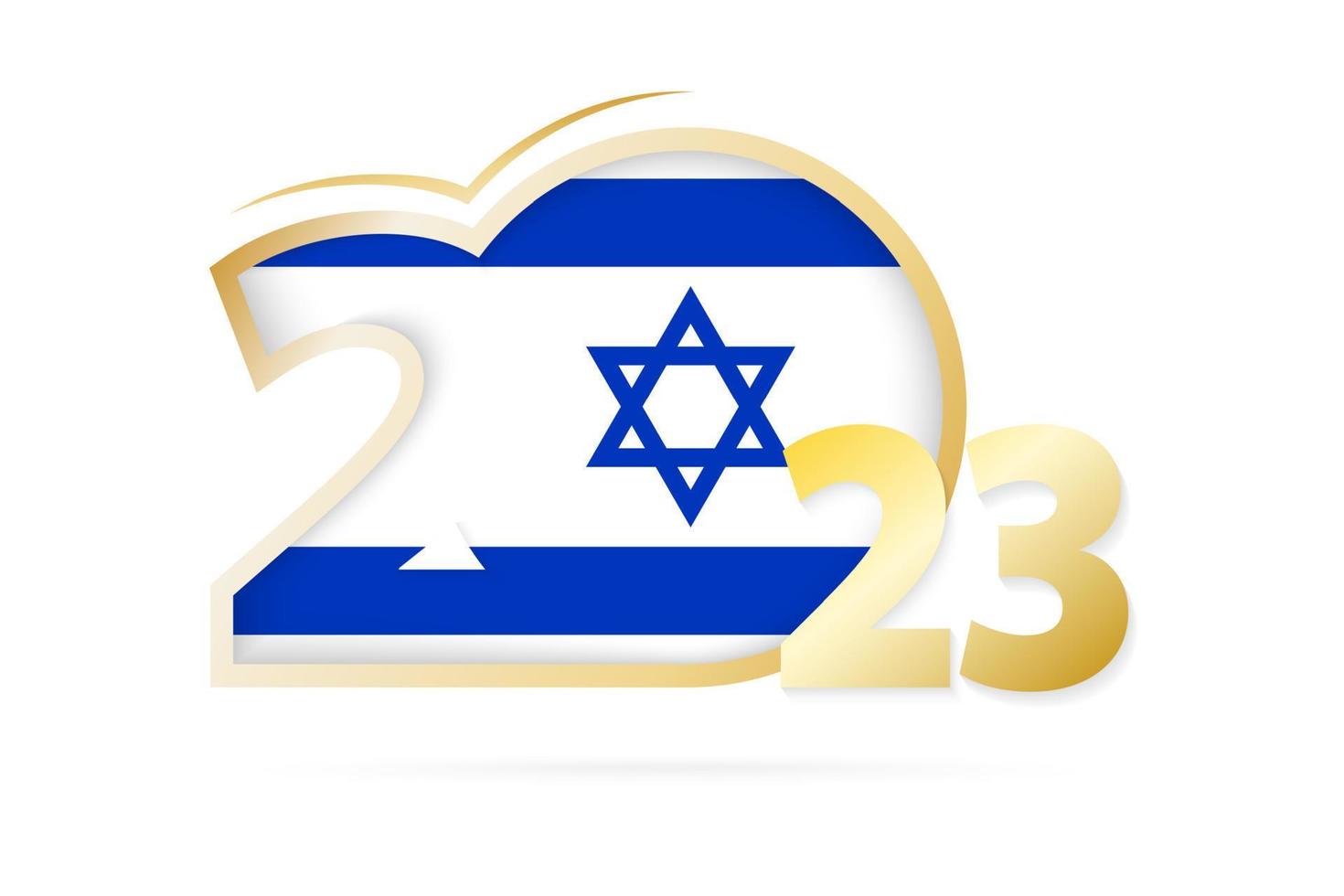 jaar 2023 met Israël vlag patroon. vector