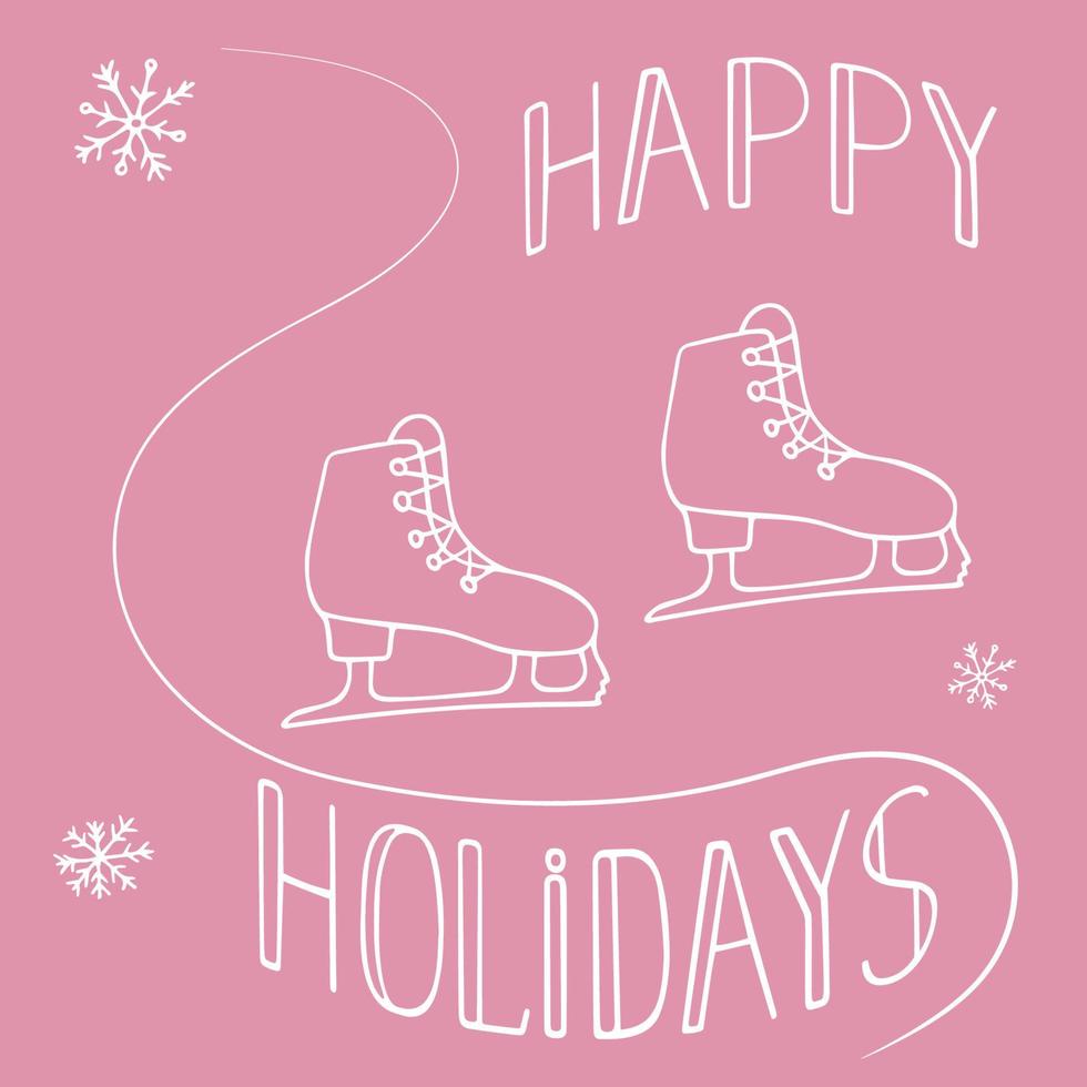 vector winter achtergrond - doodle-stijl skates Aan een licht achtergrond.