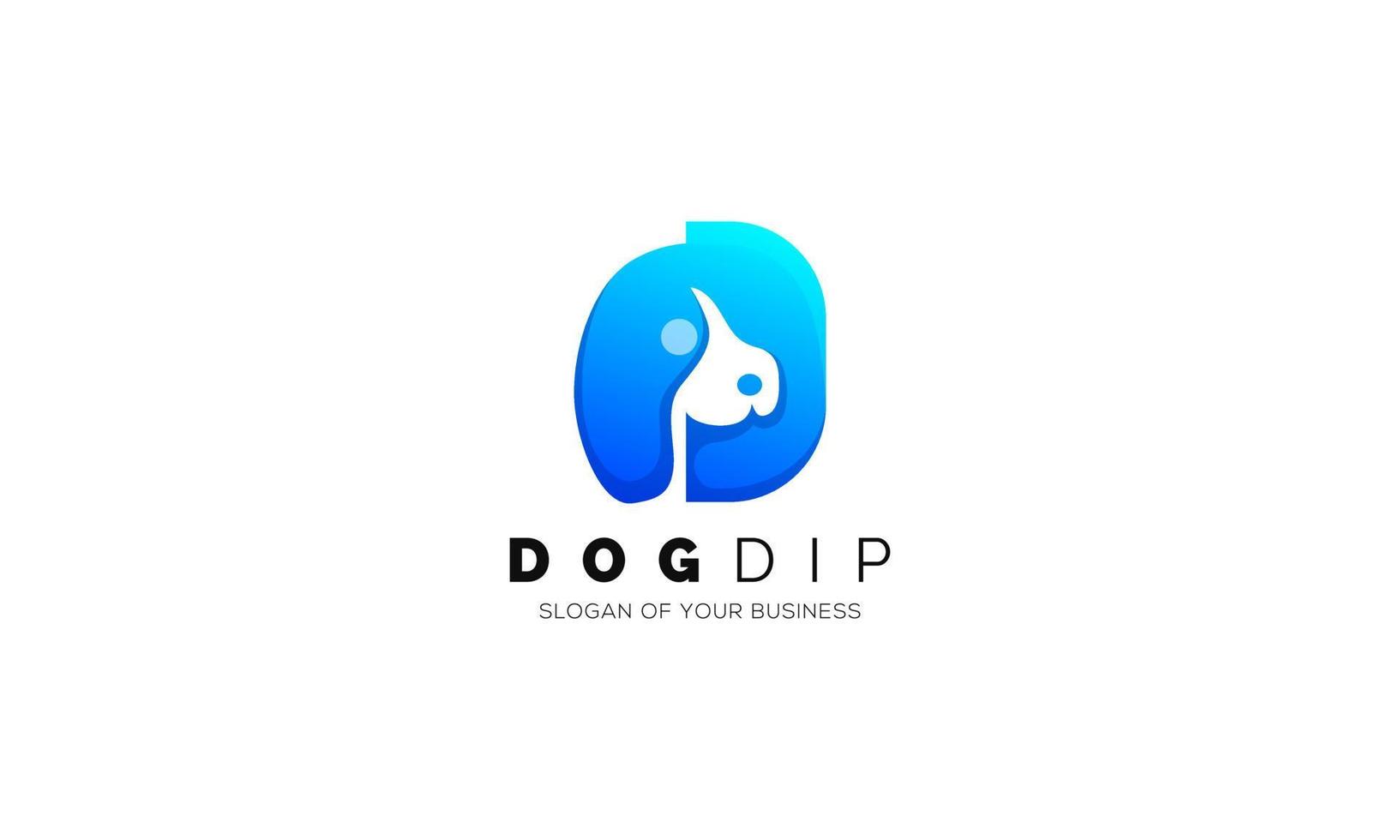 hond logo ontwerp brief d vector