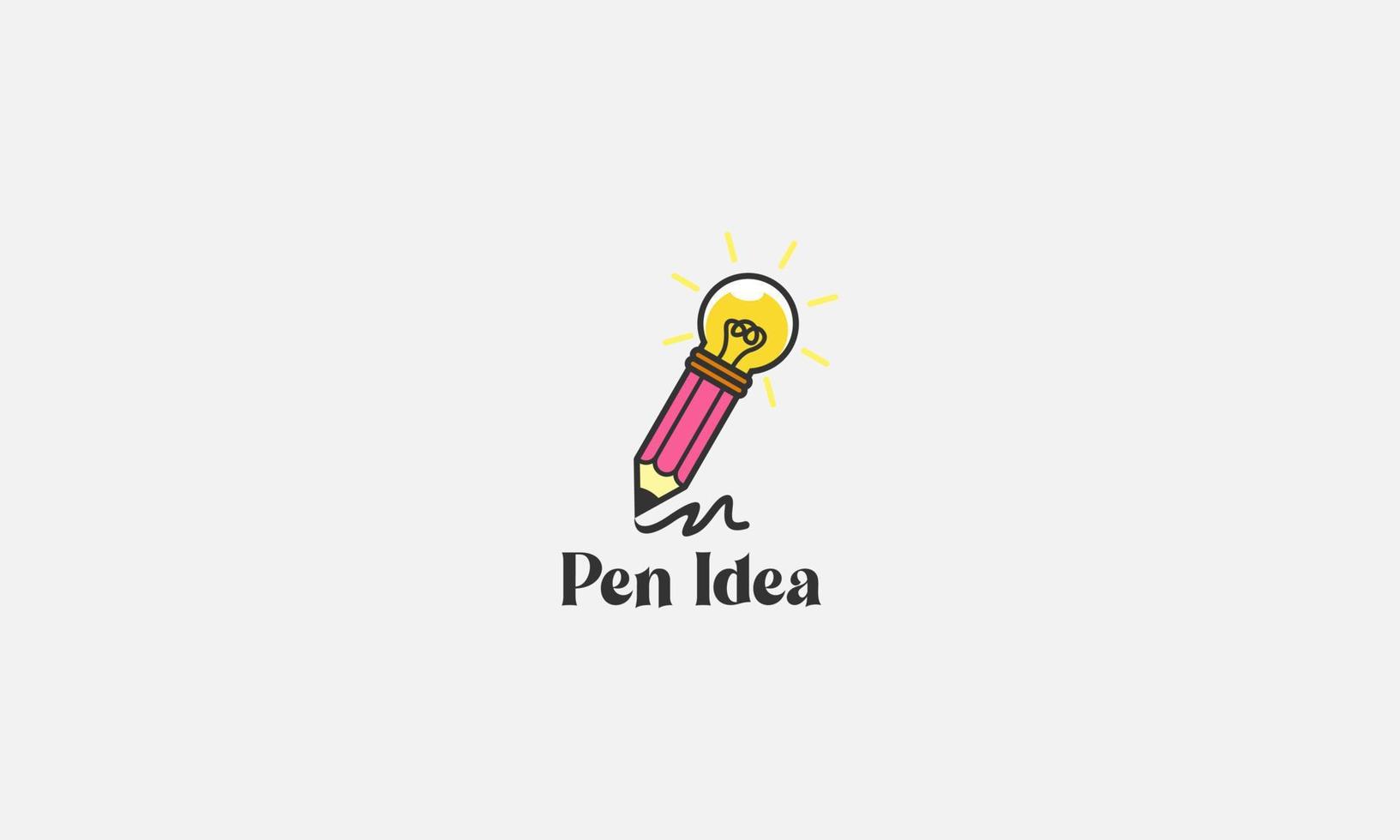 creatief idee, innovatie logo ontwerp, potlood met lamp vector