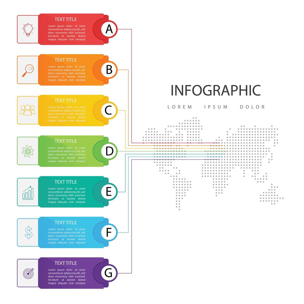 kleurrijke label infographic vector