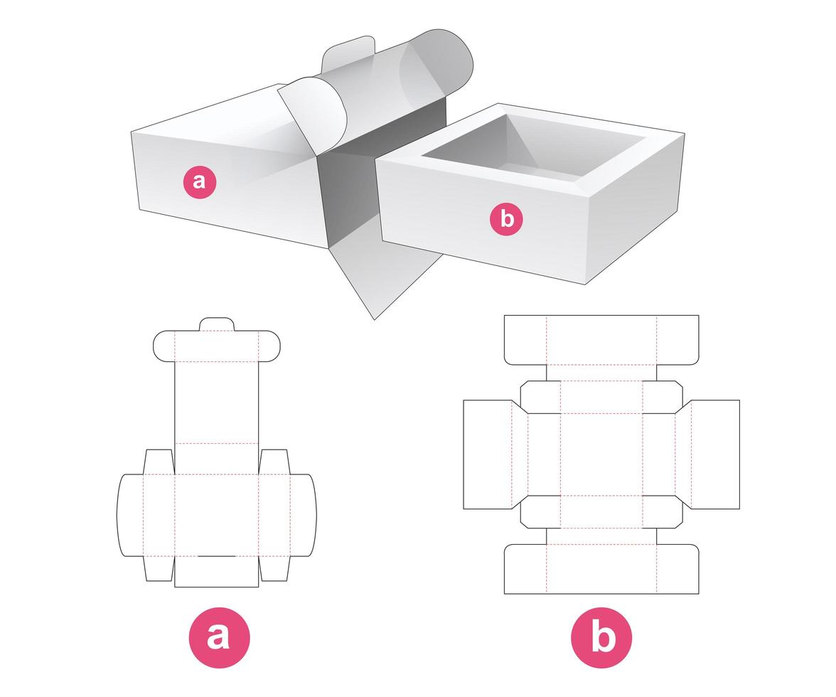 vierkante verpakkingsdoos met venster en deksel vector