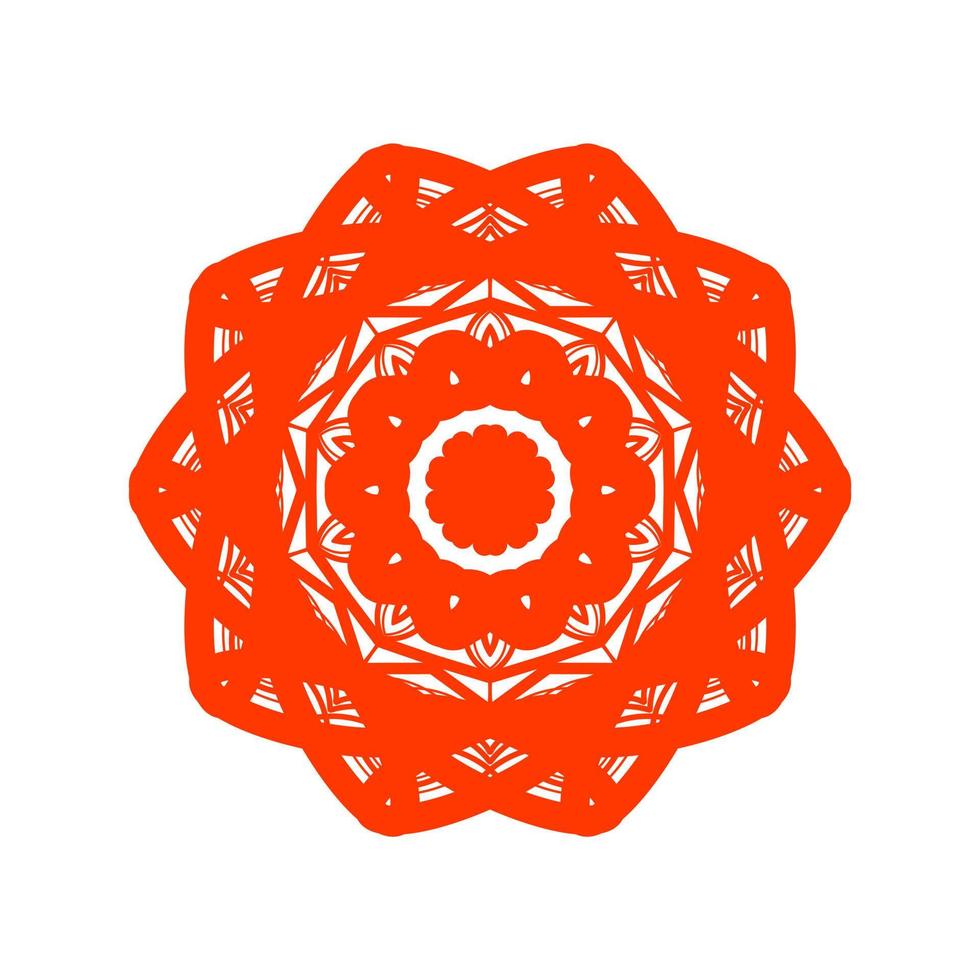 Aziatisch mandala patroon vlak ontwerp vector illustratie. oosters cirkel bloem patroon