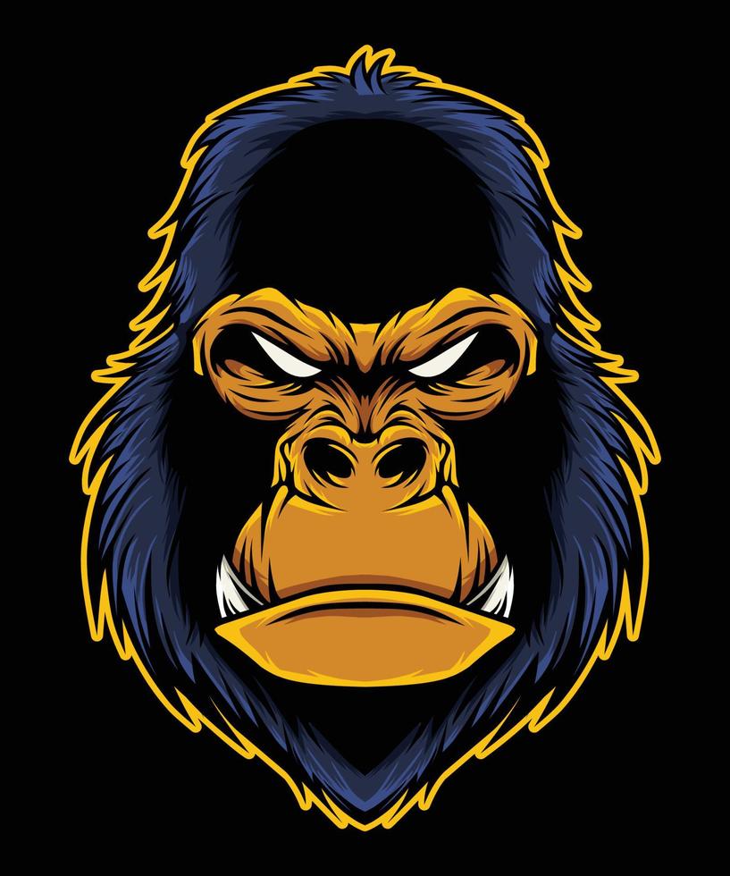 gorilla hoofd mascotte vector beeld