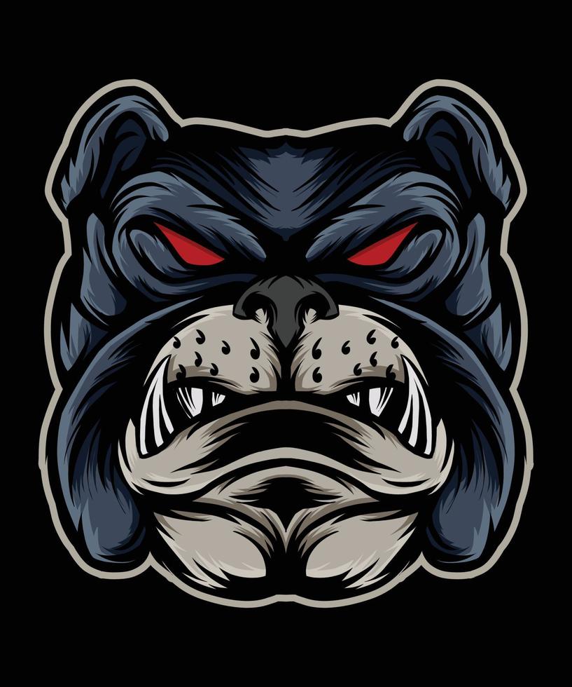 bulldog mascotte hoofd illustratie vector
