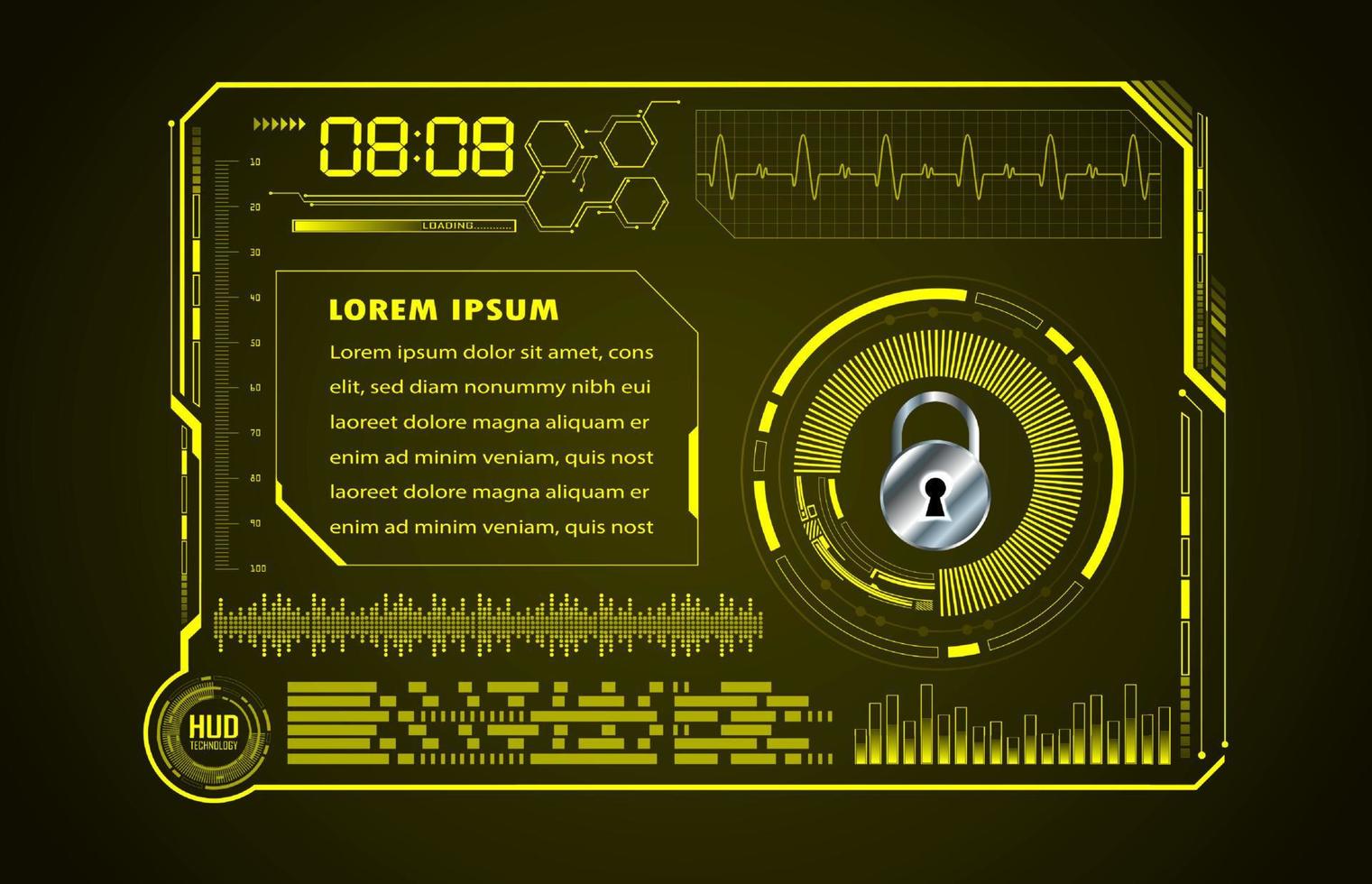 modern hud technologie scherm paneel vector