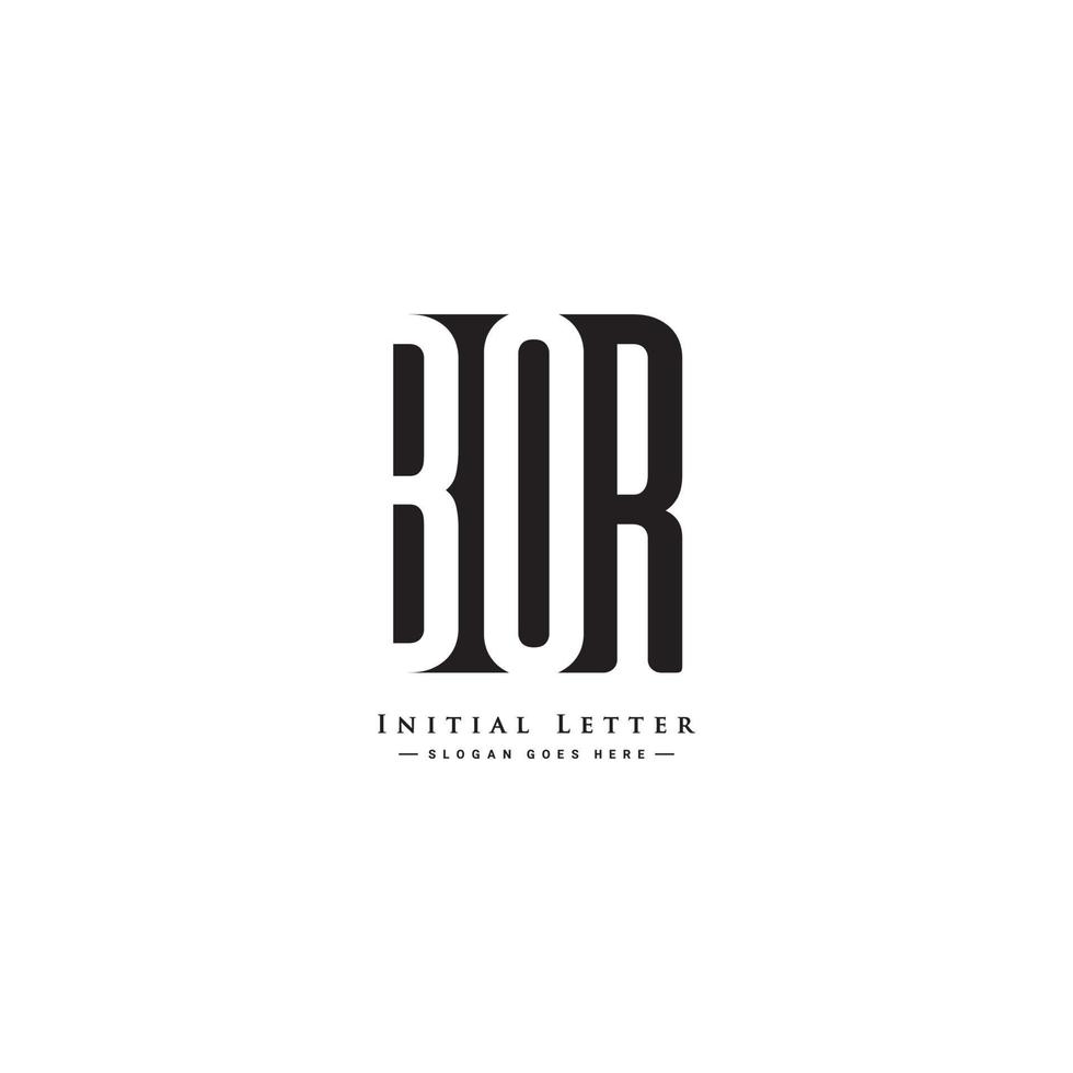 minimaal bedrijf logo voor alfabet bor - eerste brief b, O en r vector