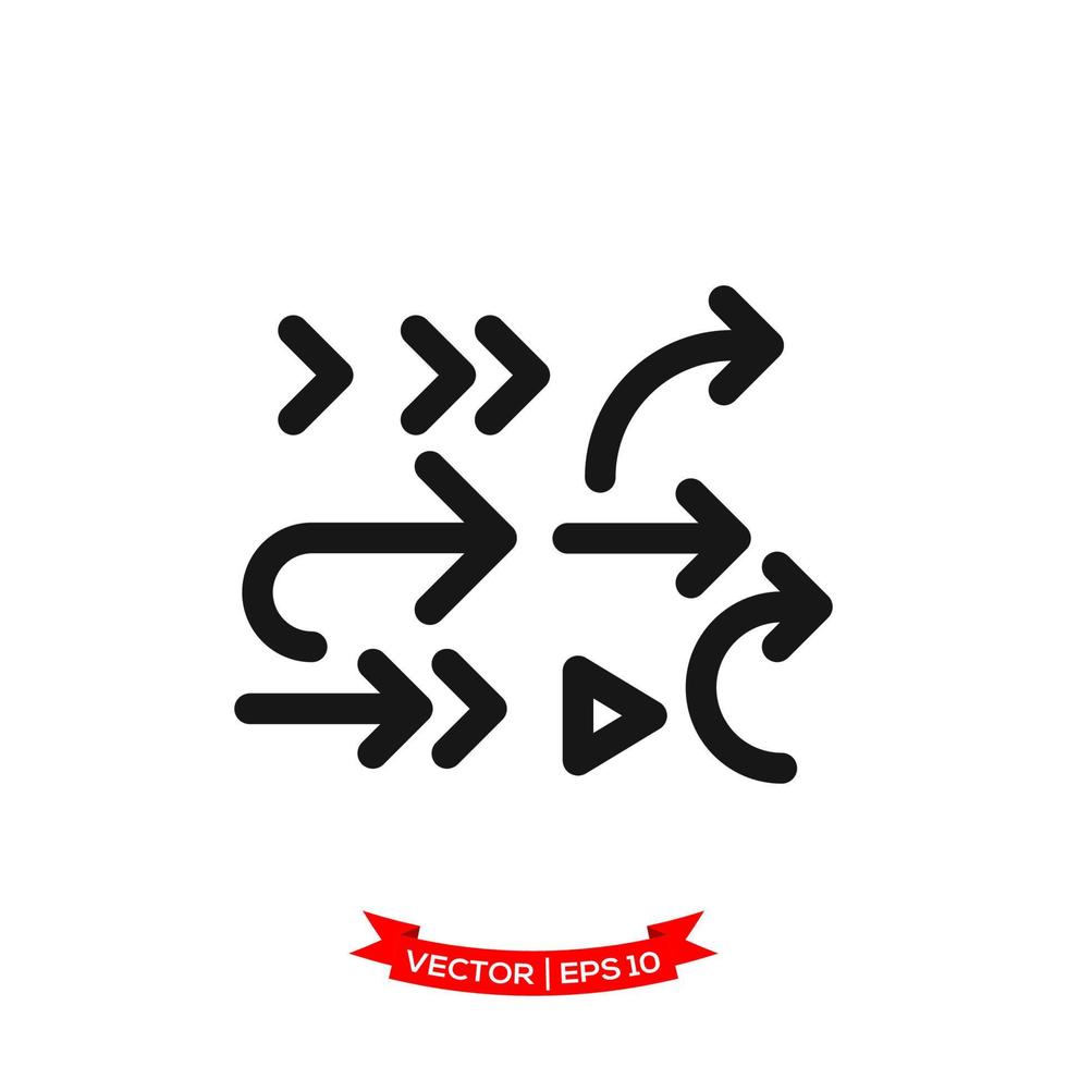 pijl icoon vector logo sjabloon in modieus vlak ontwerp