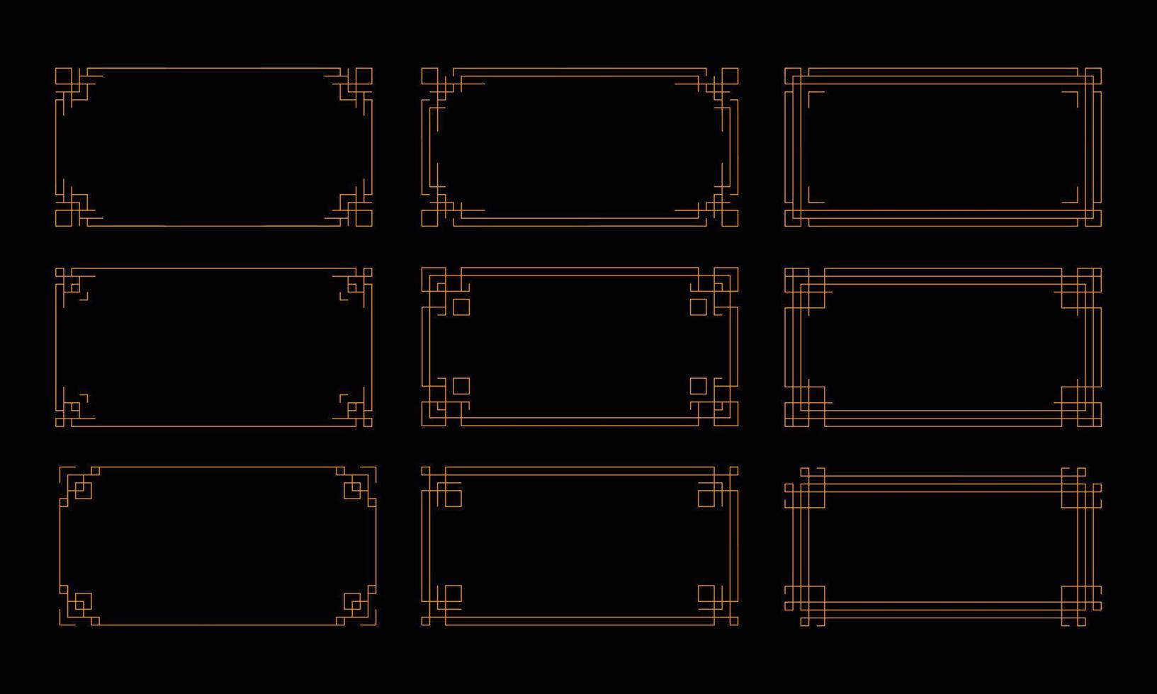 kader kunst deco schets beroerte in gouden kleur voor classy en luxe stijl. premie wijnoogst lijn kunst ontwerp element vector