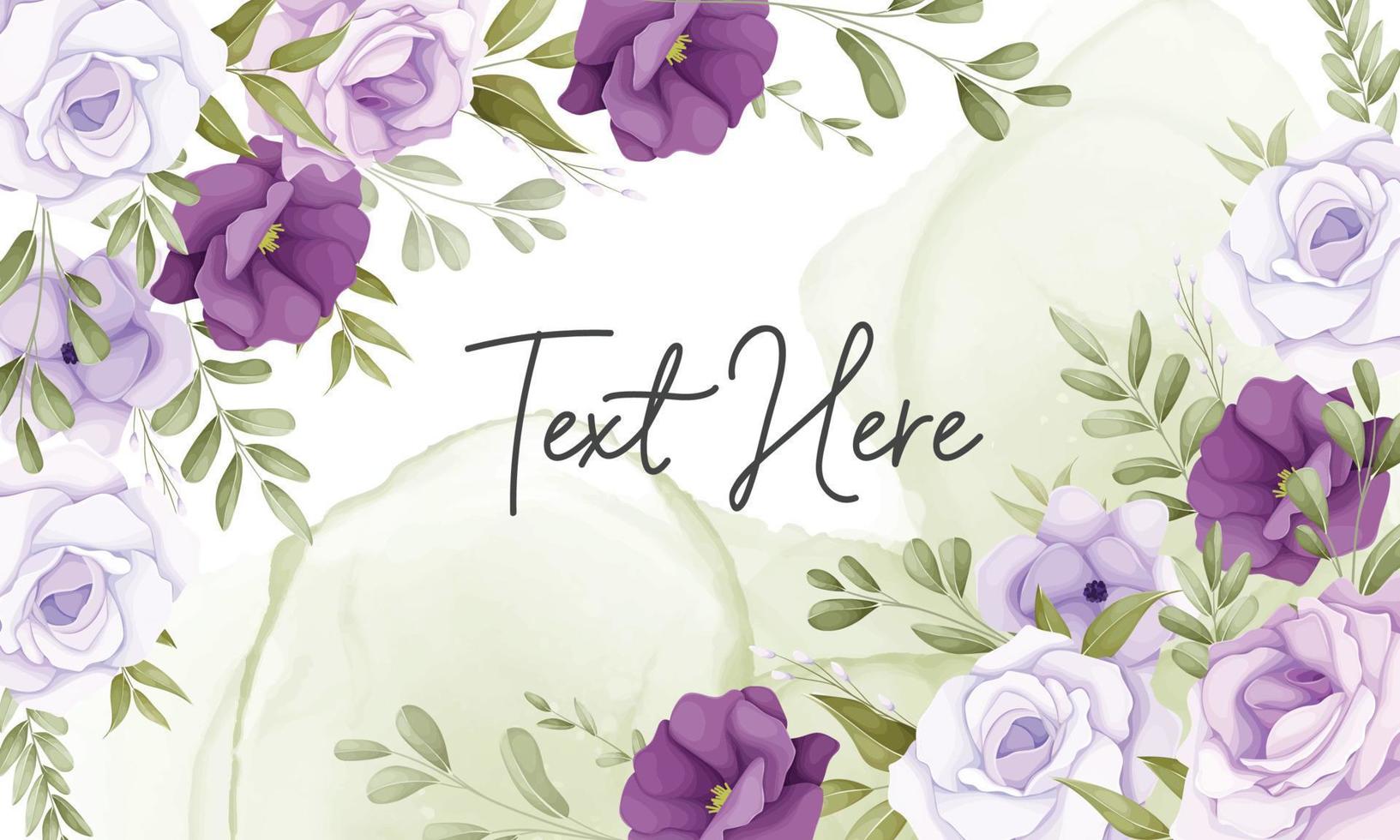 mooi bloemen achtergrond met Purper bloem decoratie vector