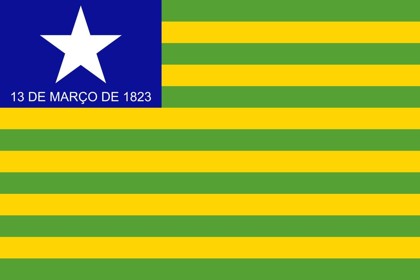 piaui vlag, staat van Brazilië. vector illustratie.