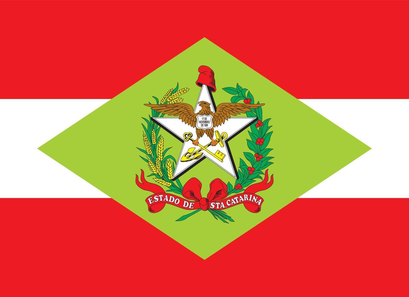 de kerstman Catarina vlag, staat van Brazilië. vector illustratie.