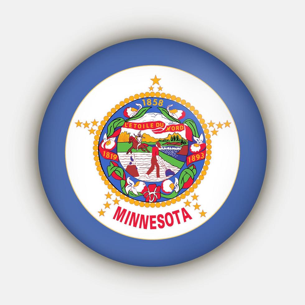 Minnesota staat vlag. vector illustratie.