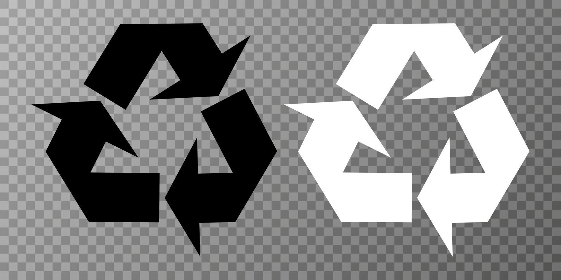 recycle symbool. driehoekig recyclingspictogram. vector