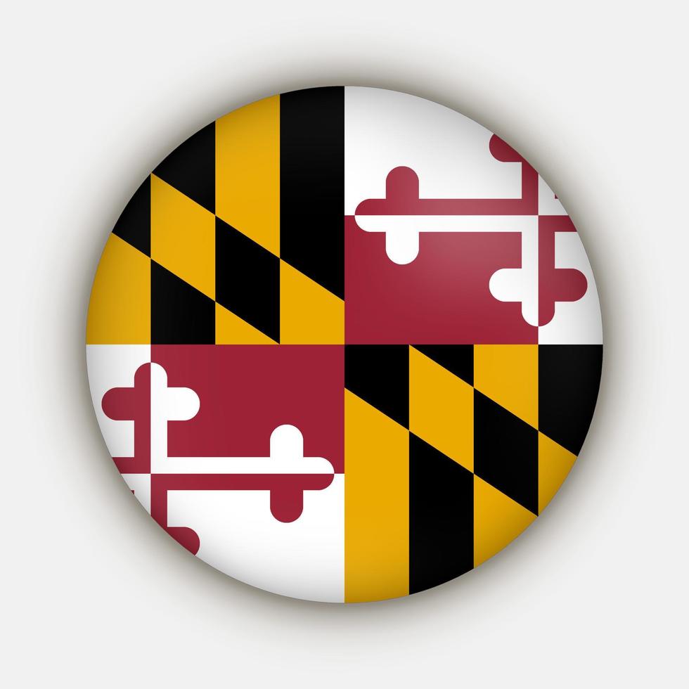 Maryland staat vlag. vector illustratie.