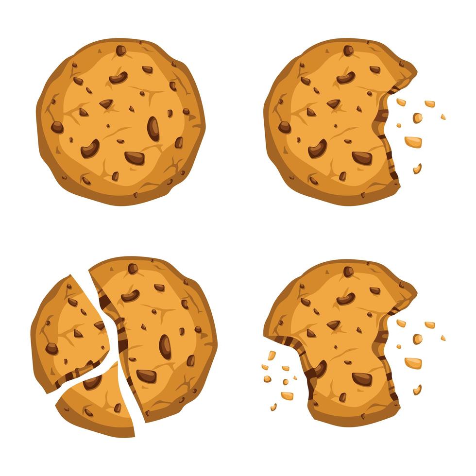 set van smakelijke koekjes vector