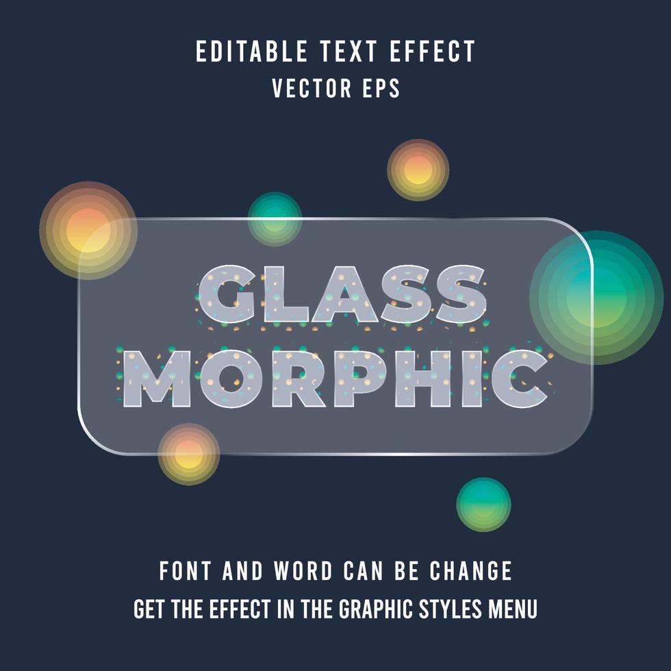 glasmorfisch bewerkbare tekst effect vector
