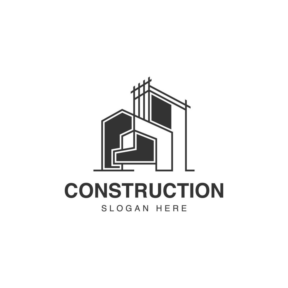 architect huis logo, bouwkundig en bouw ontwerp vector