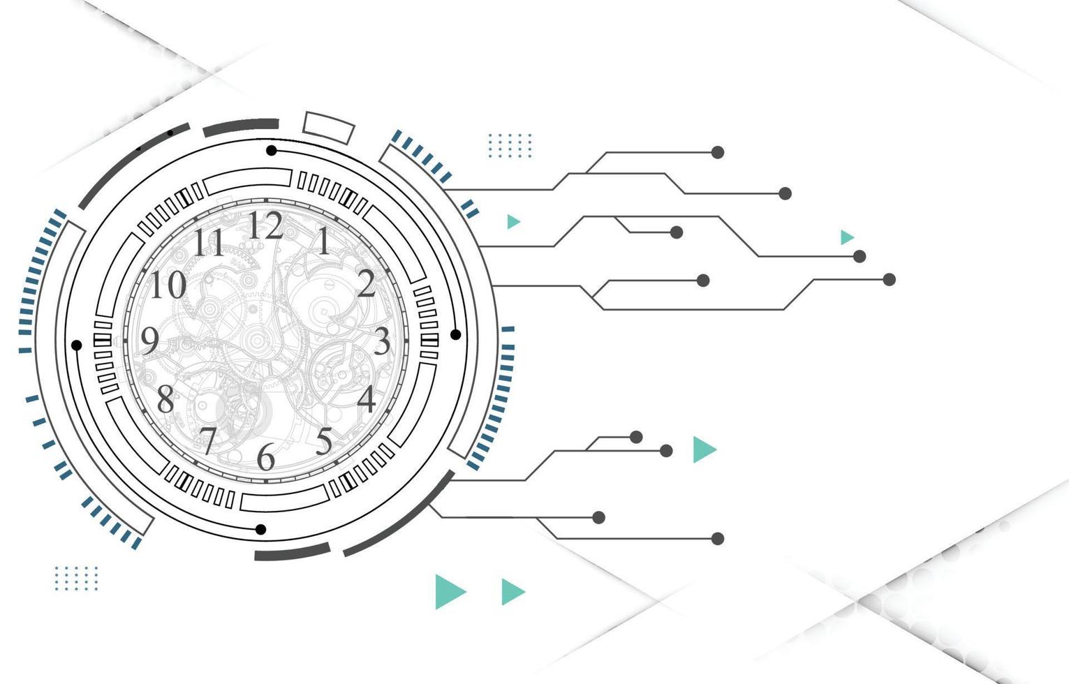 technologie wit vector achtergrond.analoog technologie klok tijd snelheid concept