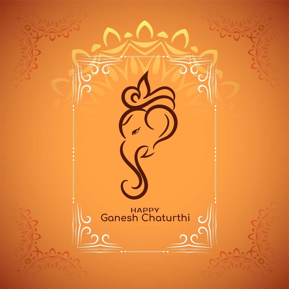 Indiase festival oranje ganesh chaturthi groet vector