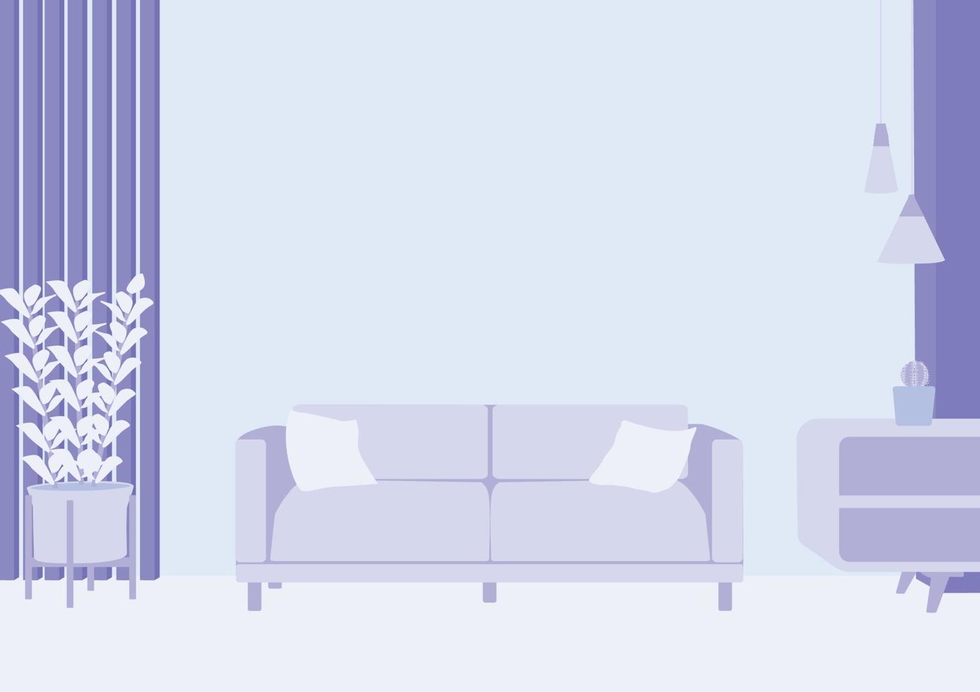 minimalistische ontwerp interieur sofa en een fabriek vector achtergrond