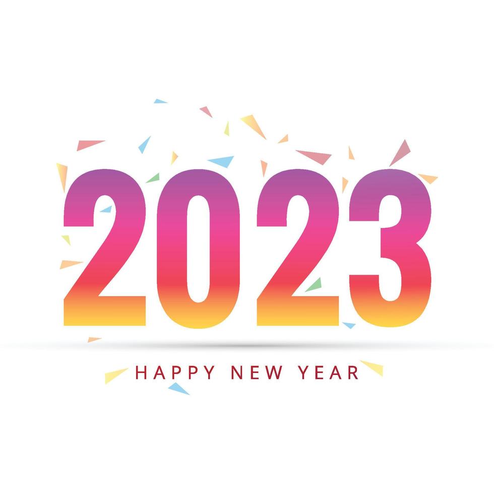 groet kaart gelukkig nieuw jaar 2023 viering achtergrond vector