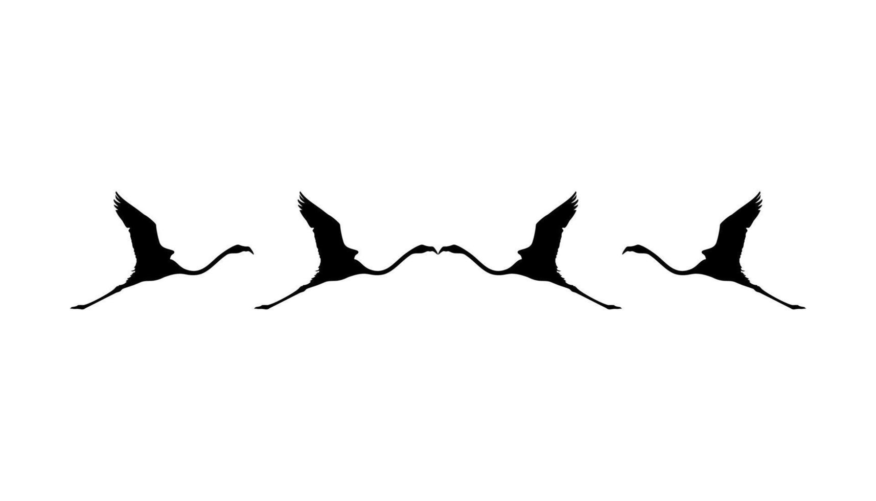 kudde van de vliegend flamingo silhouet voor icoon, symbool, logo, kunst illustratie, pictogram, website, of grafisch ontwerp element. vector illustratie