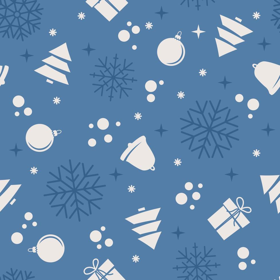 naadloos patroon met een Kerstmis thema geïsoleerd Aan een blauw achtergrond vector