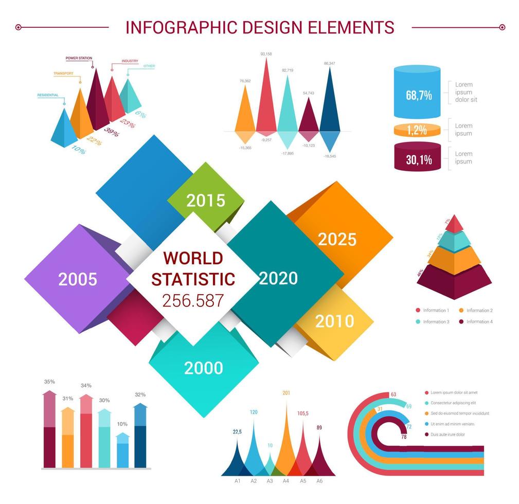 vector vlak infographics elementen sjabloon