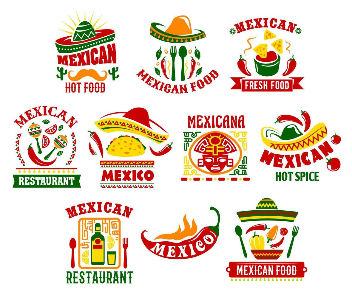 Mexicaans keuken snel voedsel restaurant teken ontwerp vector