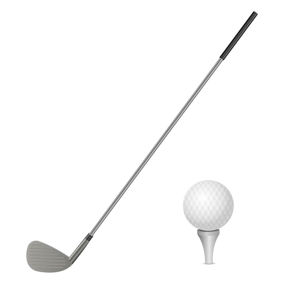 golfbal en putter vector