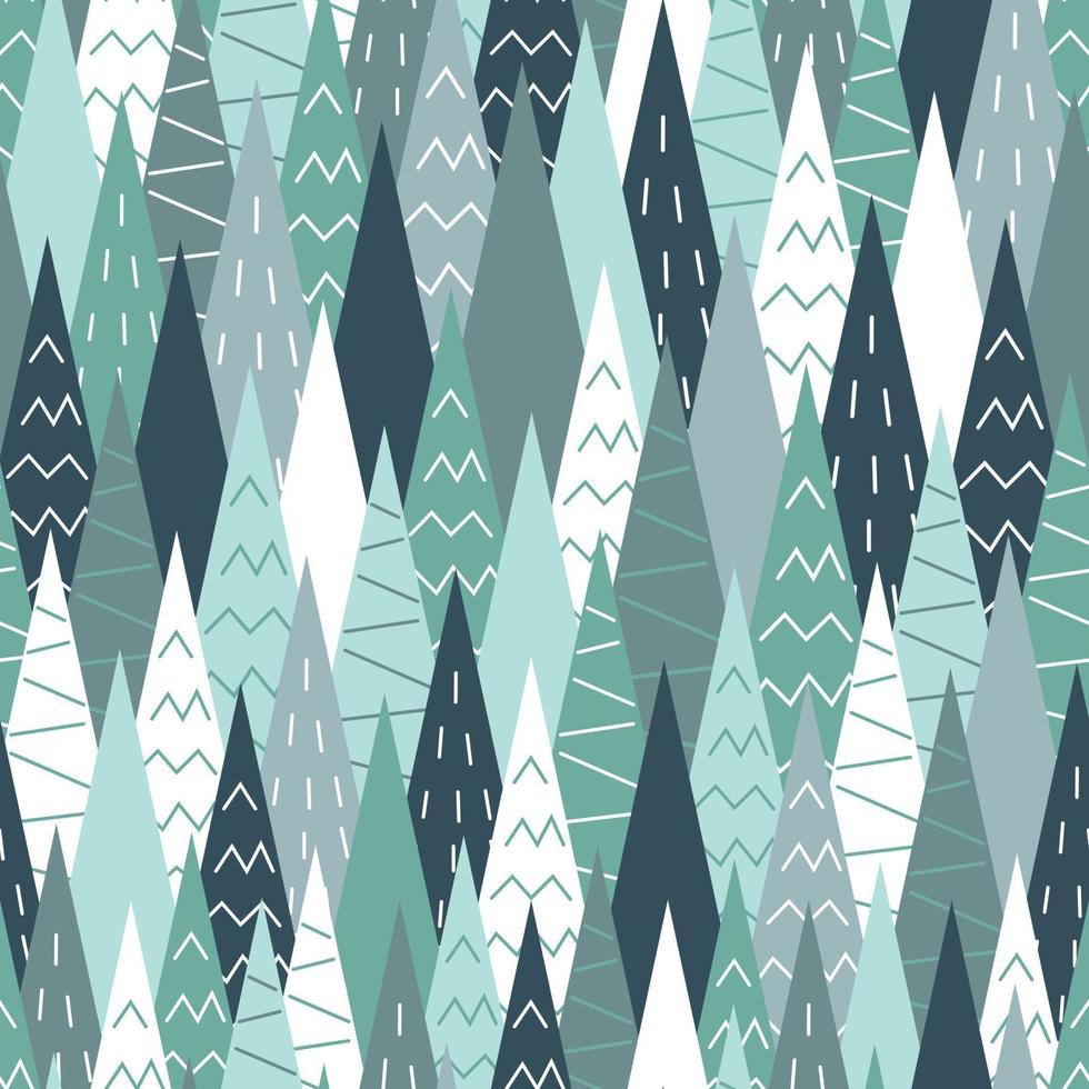 abstract naadloos patroon van driehoeken, winter Woud in de Scandinavisch stijl. vector voorraad illustratie.