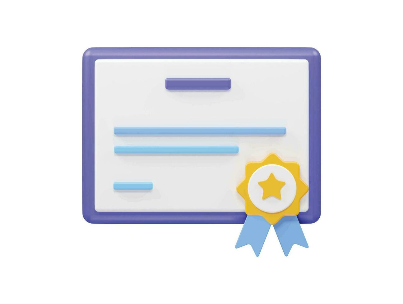 certificaat icoon 3d element geven vector