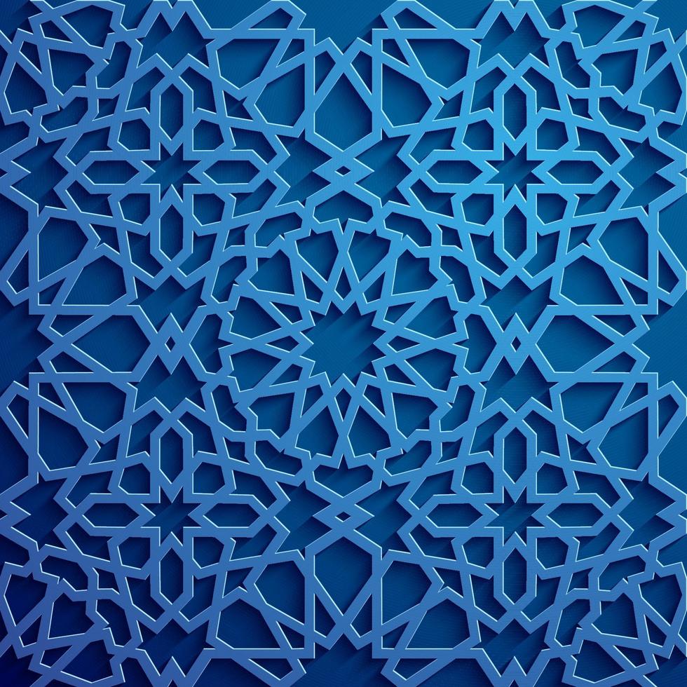 Islamitisch ornament vector , Perzisch motieff . 3d Ramadan Islamitisch ronde patroon elementen . meetkundig circulaire sier- Arabisch symbool vector . blauw achtergrond