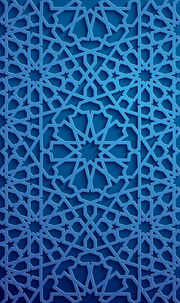 Islamitisch ornament vector , Perzisch motieff . 3d Ramadan Islamitisch ronde patroon elementen . meetkundig circulaire sier- Arabisch symbool vector . blauw achtergrond