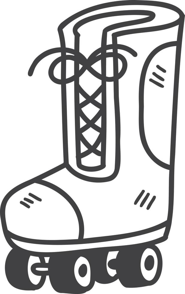 hand- getrokken schattig rol skates illustratie vector