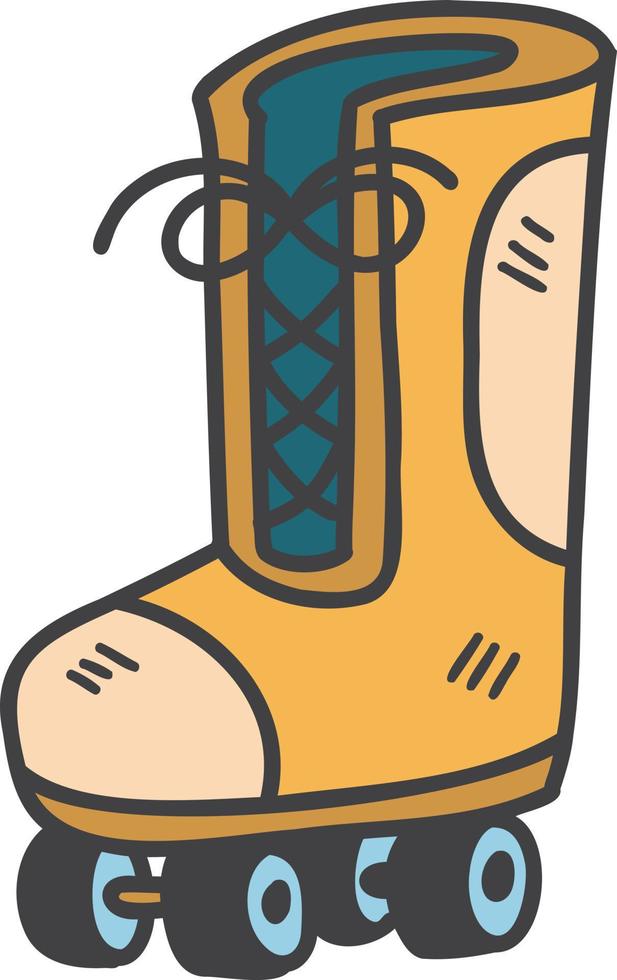 hand- getrokken schattig rol skates illustratie vector