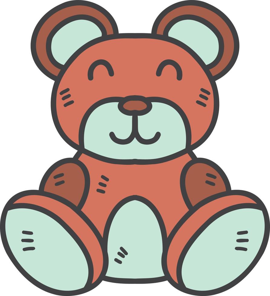 hand- getrokken teddy beer voor kinderen illustratie vector