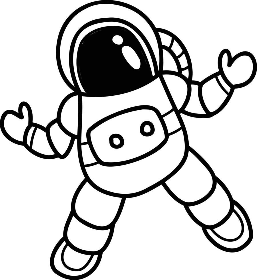 hand- getrokken astronaut drijvend in ruimte illustratie vector