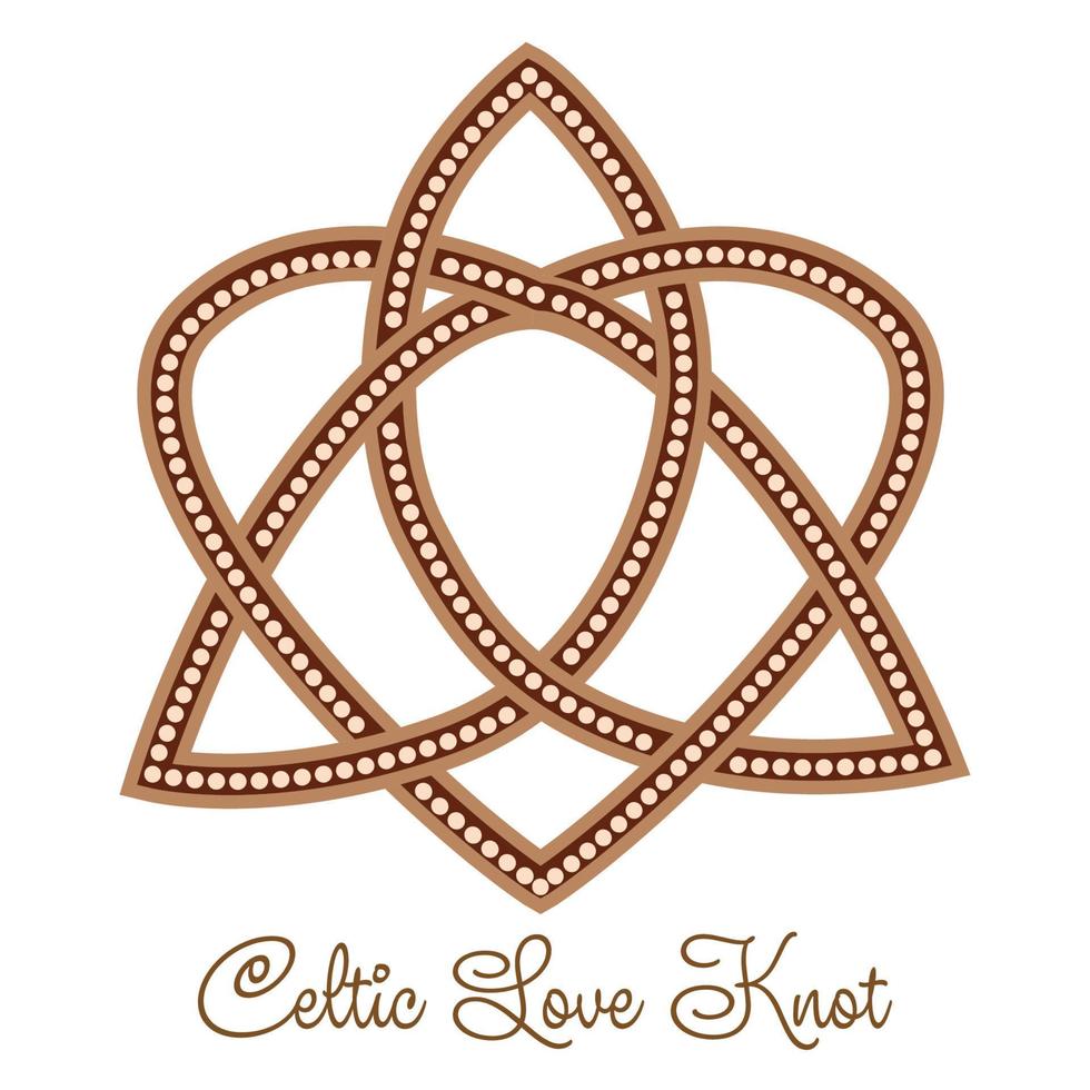 triquetra hart keltisch eindeloos knoop, een Slavisch symbool verfraaid met Scandinavisch patronen. beige modieus vector