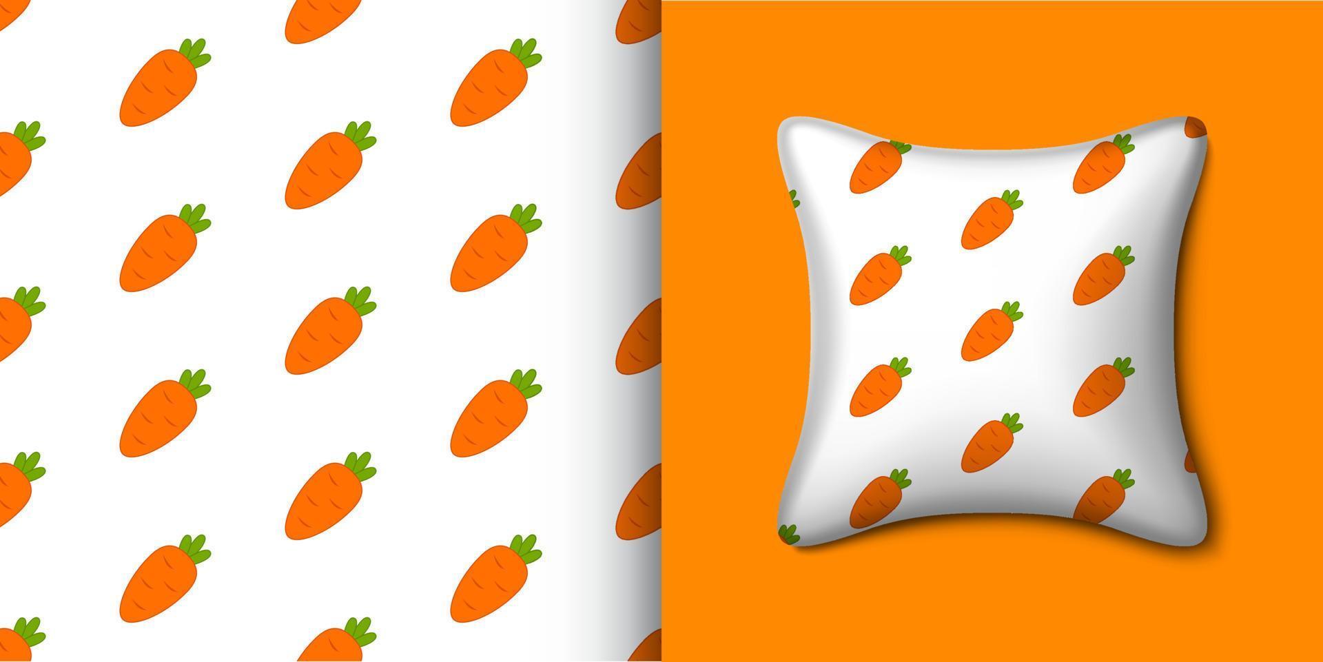 wortel naadloos patroon met kussen. vector illustratie