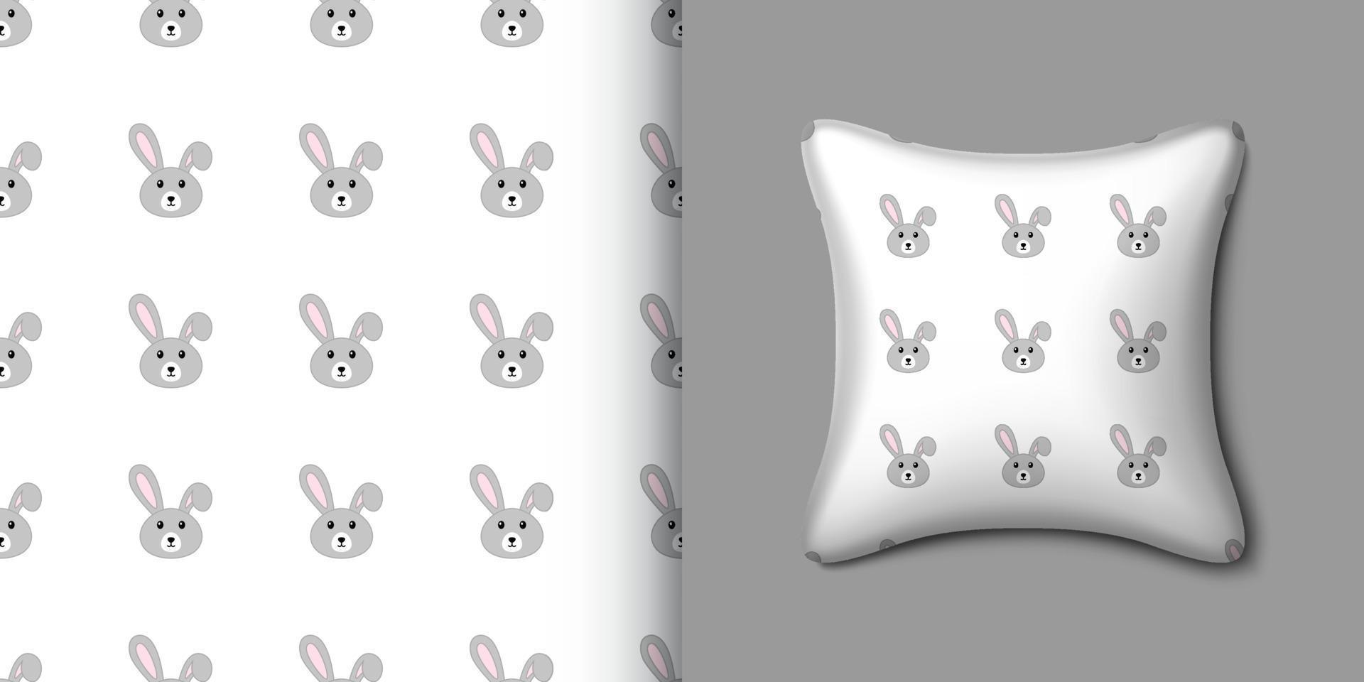 konijn naadloos patroon met kussen. vector illustratie